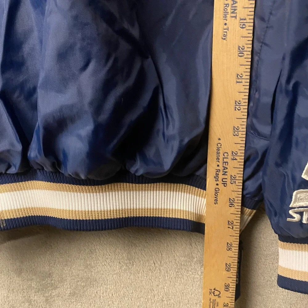 Starter XL Notre Dame Fighting Irish Windbreaker Blue Nylon Pullover READ